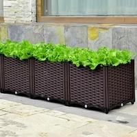 Deepened Thickened Plastic Flower Bed Set -Rectangular Flower Pot, Suitable for Vegetables,Flowers and Bonsai,Indoor/Outdoor Use