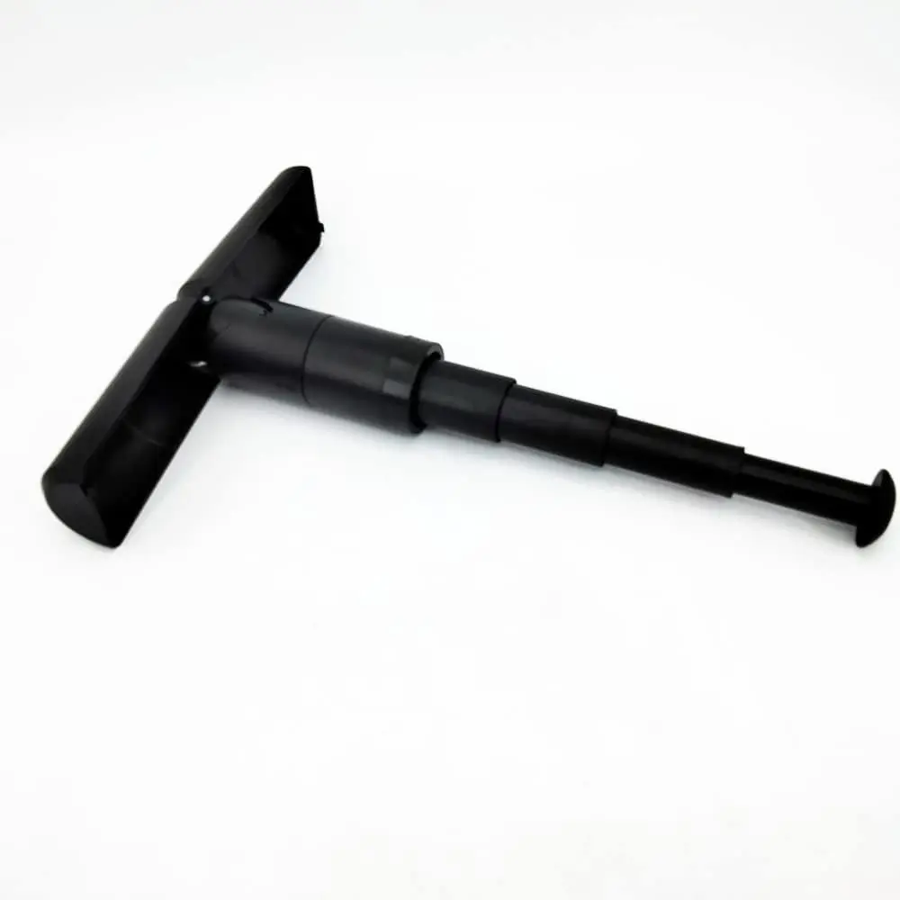 Black ABS Portable Folding Seat Walking Stick Adjustable Height Teliscopic Stool