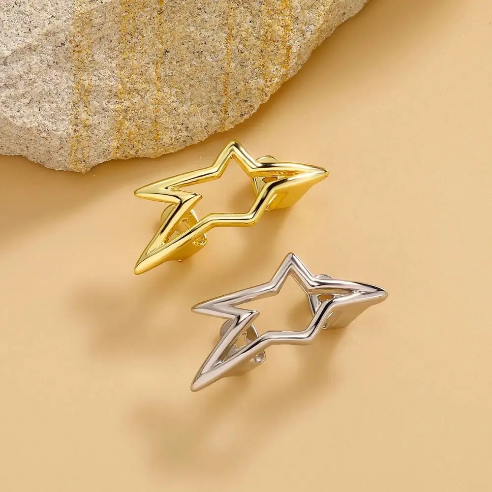 موضة النحاس غير النظامية ستار الأسنان Grillz الهيب هوب الشرير الجوف شوايات الأسنان لامعة يمكن ارتداؤها الخماسي الأسنان قبعات الرجال النساء #2