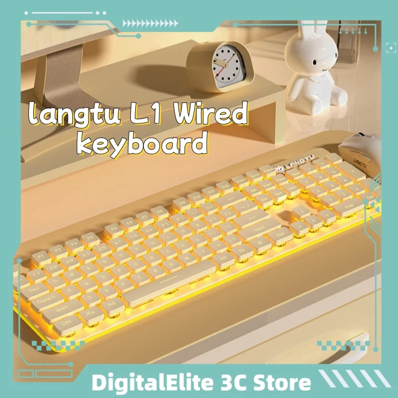 Imagem -01 - Langtu-teclado sem Fio Toque Mecânico Silencioso Material Abs Laptop Escritório Impermeável Presente 104 Chaves Lg1 langtu teclado sem fio toque mecanico silencioso material abs laptop escritorio impermeavel presente 104 chaves lg1 01