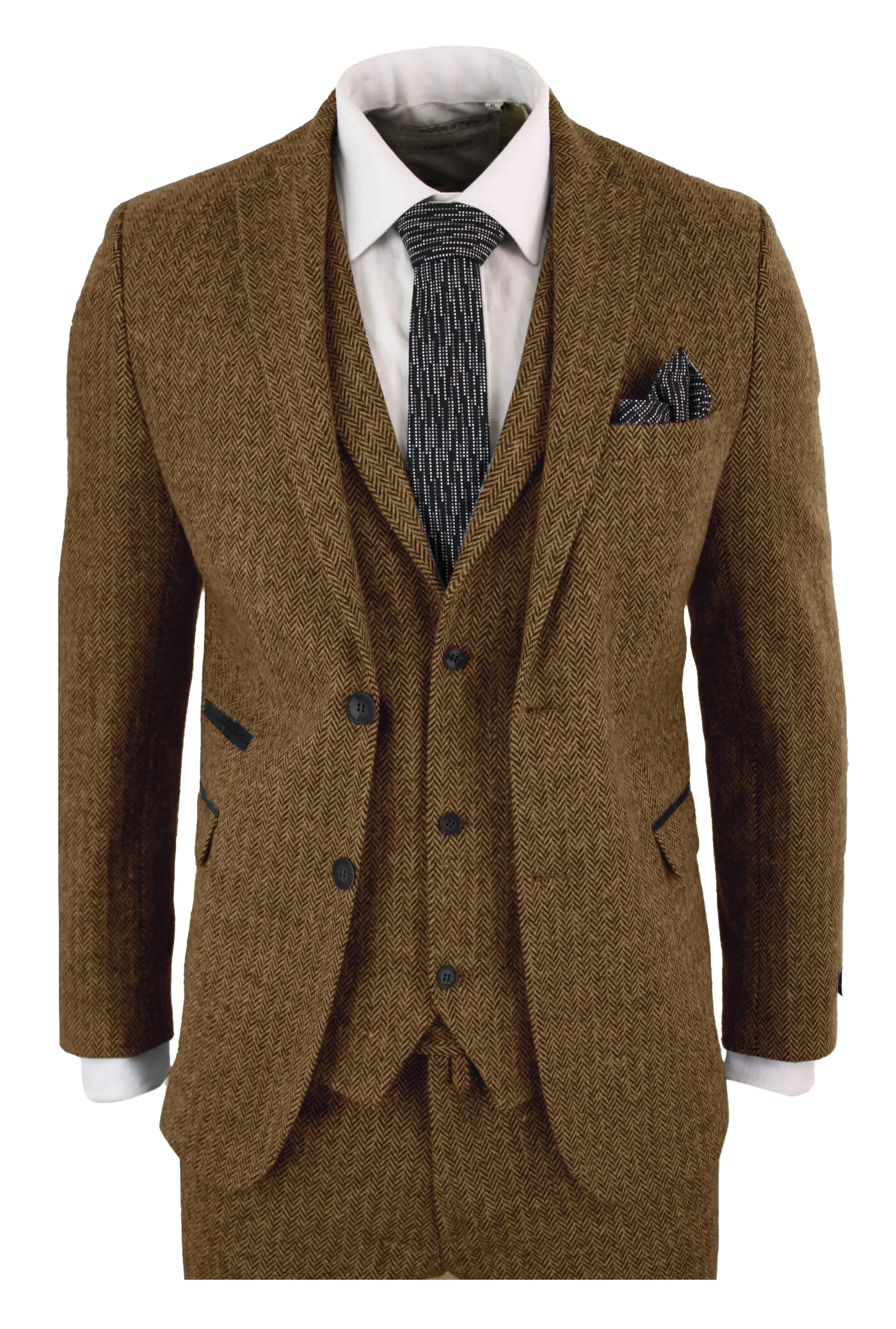 الأزرق الداكن الزفاف البدلات الرسمية الخريف الشتاء واحدة الصدر سميكة متعرجة تويد الرسمي الرجال الدعاوى السترة سترة السراويل 3 قطعة مجموعة