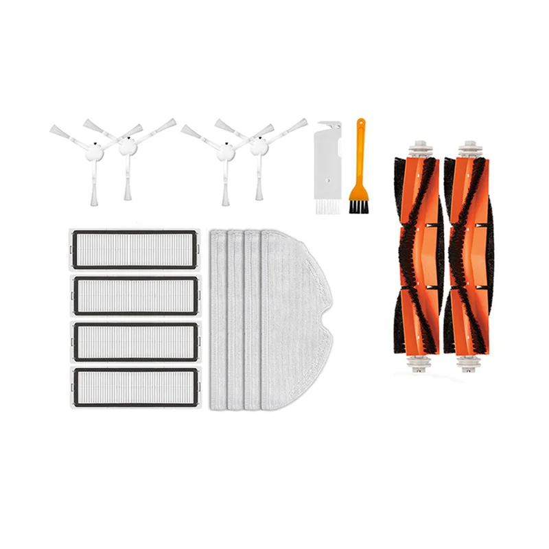 KEOL-2Set Xiaomi ロボット掃除機モップ 2C クリーナー XMSTJQR2C 交換スペアパーツアクセサリーメインブラシサイドブラシモップぼろ