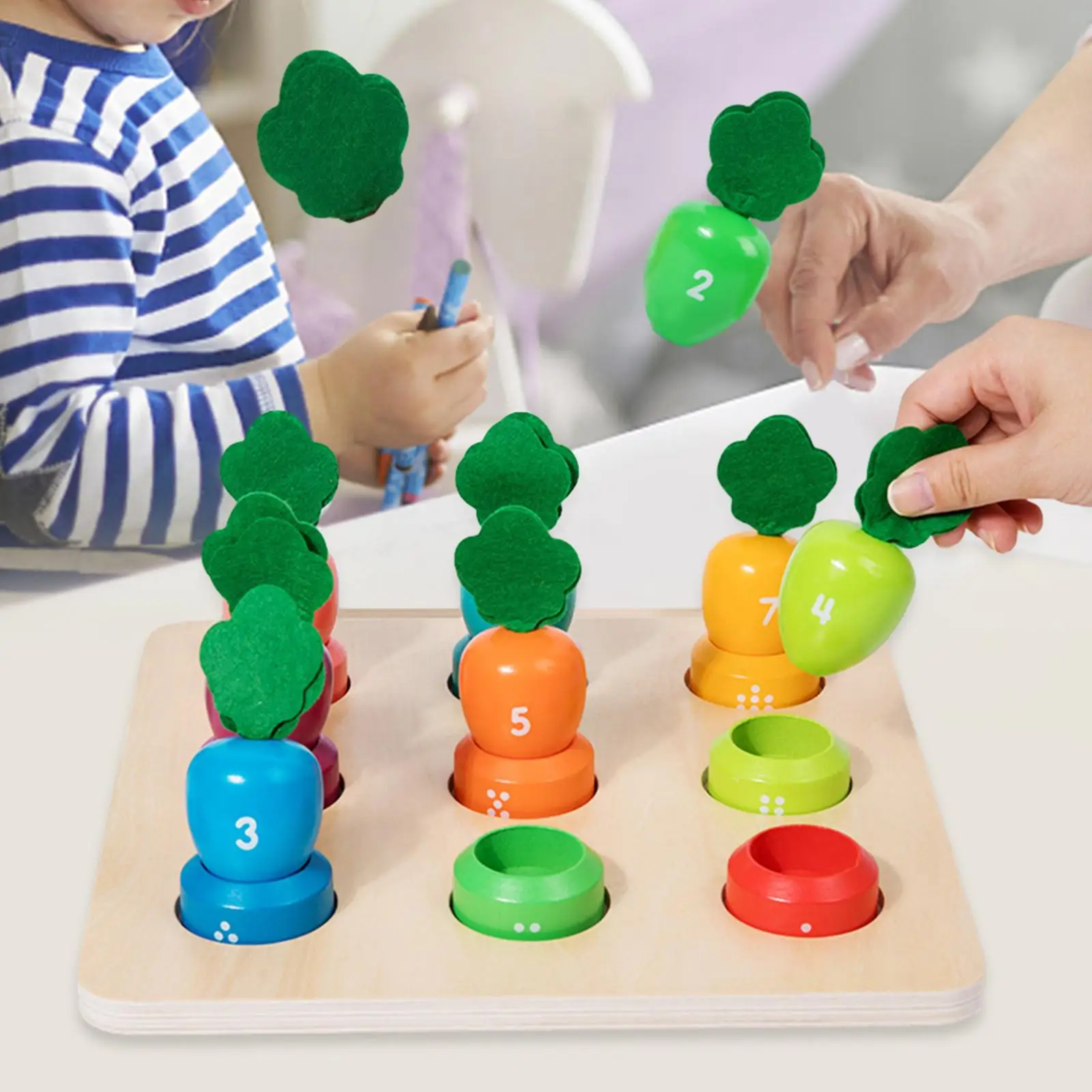 

Carrot Harvest Game Developmental Educational Number Learning Carrot Sorting Toy for Role Play Activity Interaction Education