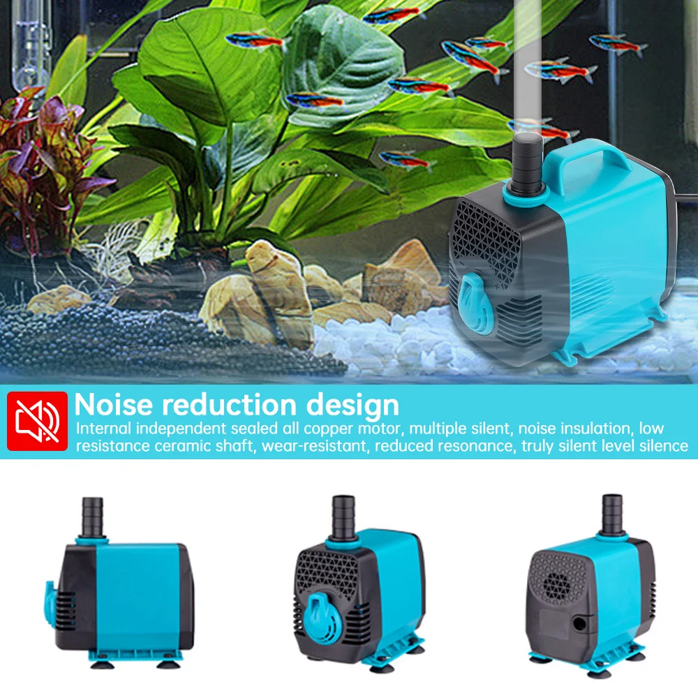 15/40/55W Ultra-Quiet Submersible Pump AC 110V Water Fountain Pump Filter Garden Fish Pond Aquarium Water Pump Tank Fountain