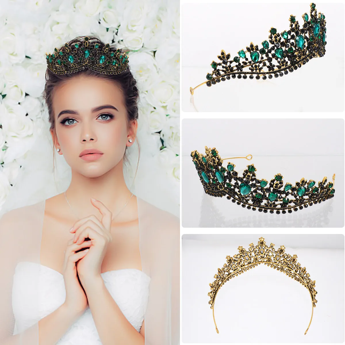 

Свадебная тиара-корона со стразами, 1 шт., для невесты и подружек невесты, элегантные аксессуары для волос, сверкающая корона на день рождения