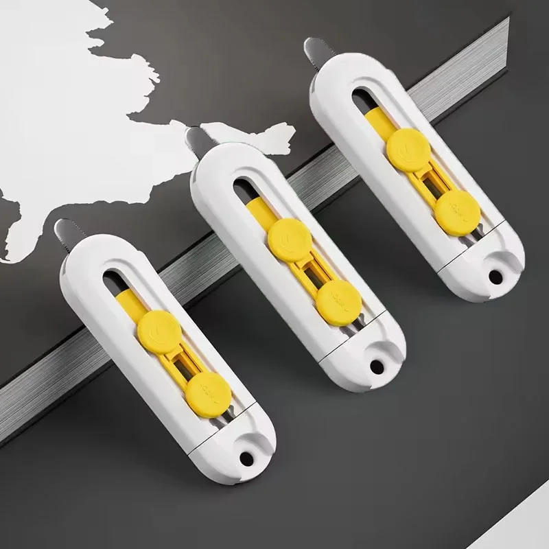 Compact Mini Box Cutter Portable Box Cutter Magnetic Letter Opener With Retractable Blade For Envelope Carton Home Office Tool