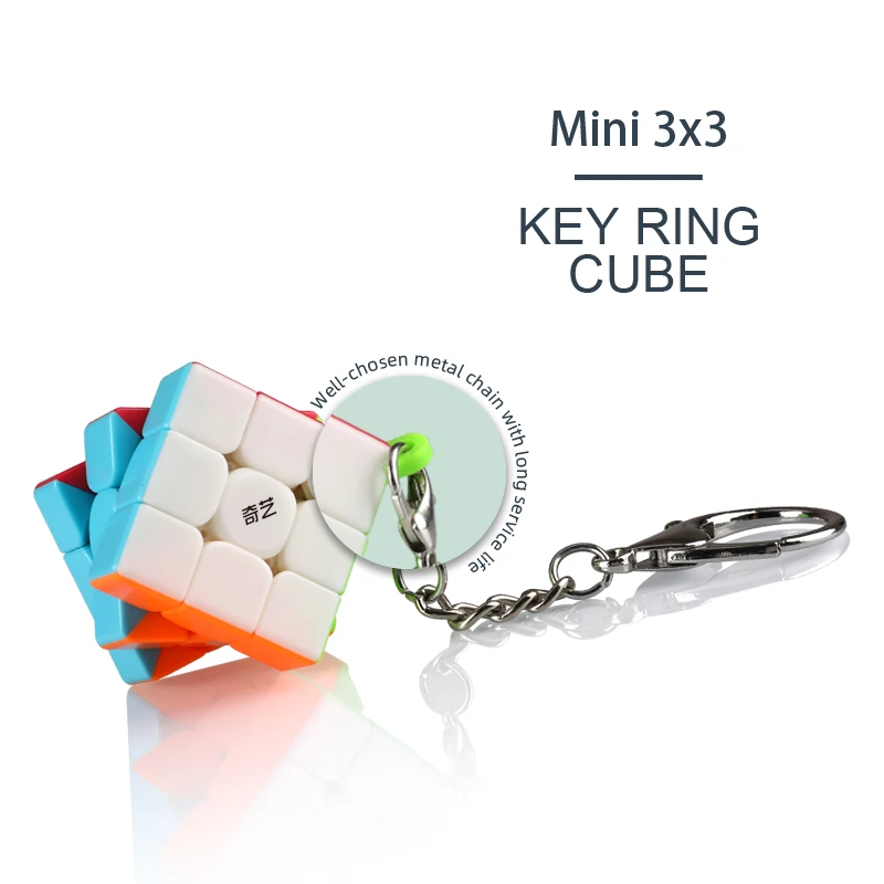 [JudyCube] QiYi Mini Pillowed 3x3x3 Keychain Cube Stickerless Professional Antistress Puzzle Fidget Toys  Qiyi pillowed Keychain