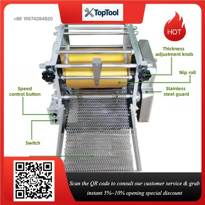 8 Inch Full Automatic Commercial Motorized Mexican Flour Tortilla Chapati Roti Making Machine High Performance
