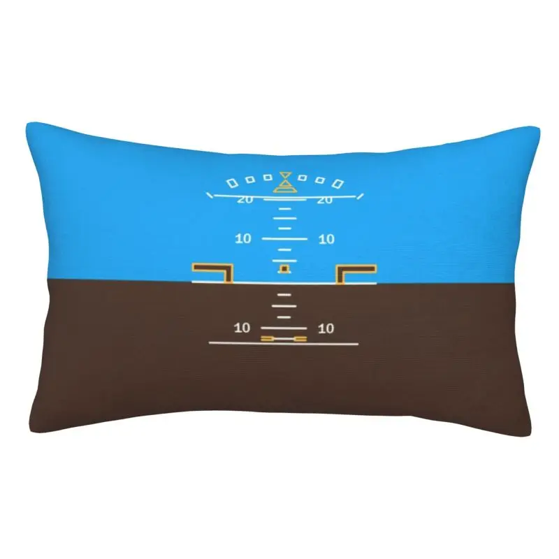 Custom Luxury Attitude Indicator Cushion Covers Velvet Flight Pilot Airplane Aviation Aviator Pillow Case for Bed Sofa Rectangle