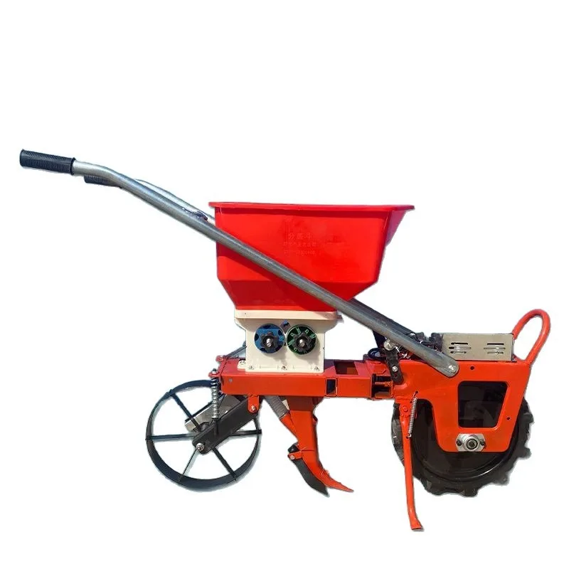 Electric Seeder Fertilizer Machine Hand Push 48V Rechargeable Walking Tractor for Corn Soybean Peanut Wheat Planting
