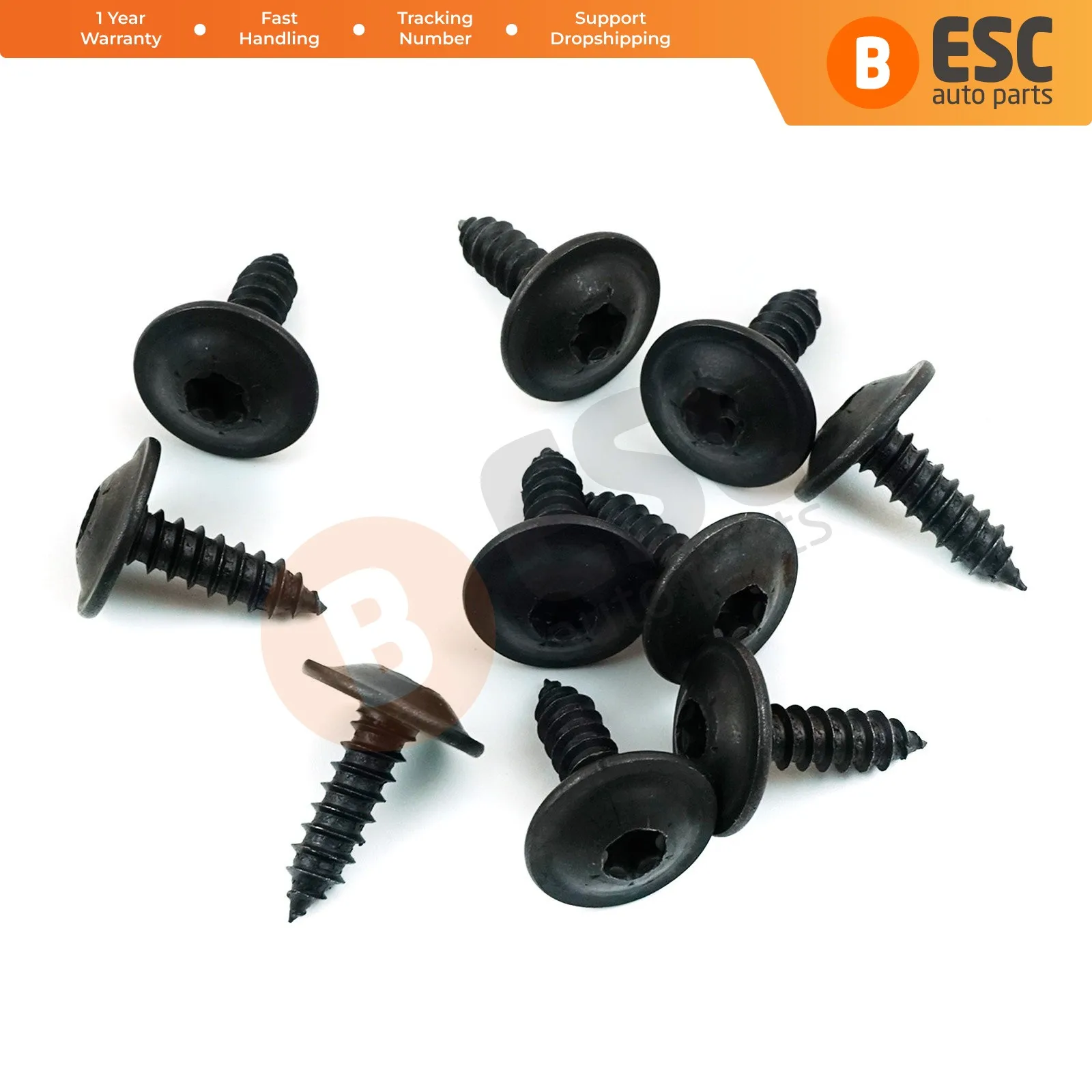 ESC ECF5001 10 Pieces Round Head Cross Tapping Screw Car Metal Fasteners Head Dia:13 mm Fits:4.8 mm Hole Stem: 16 mm Total:20 mm