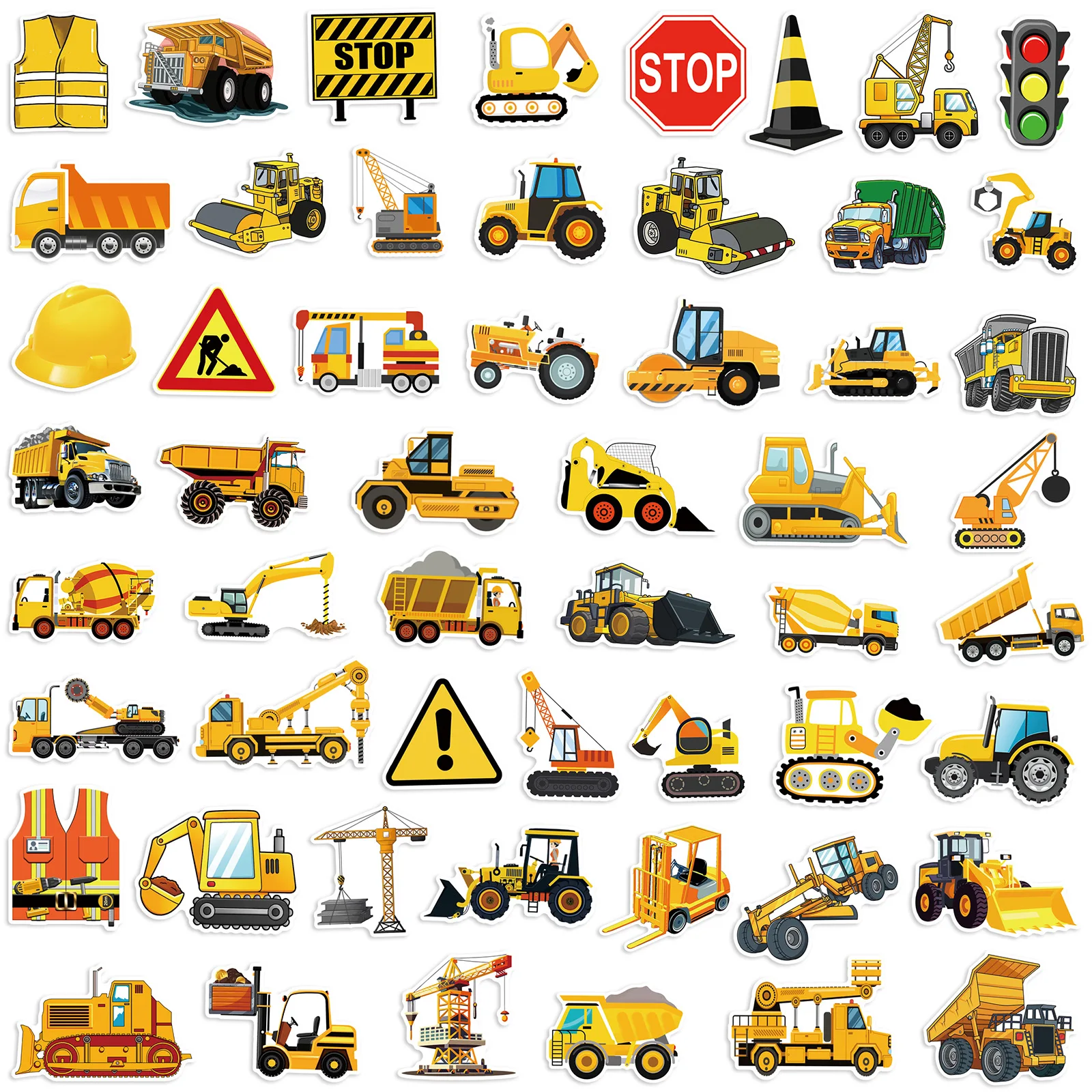 

10/30/50PCS Cartoon Truck Engineering Vehicle Funny Graffiti Sticker DIY Laptop Desktop Decor Notebook Decal Kids Toy Gift