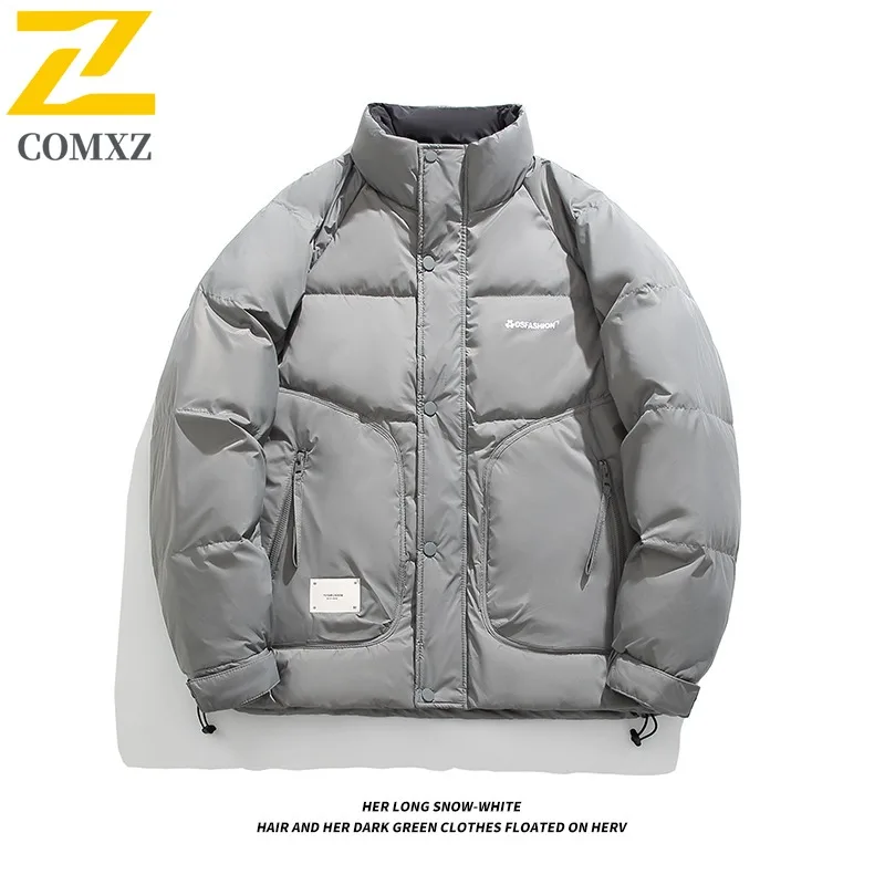 COMXZ Loose Winter Jacket Cold-Resistant Thickened Windproof Skiing Padded Jacket Ski  Versatile Warm Down Jacket Men's Clothing