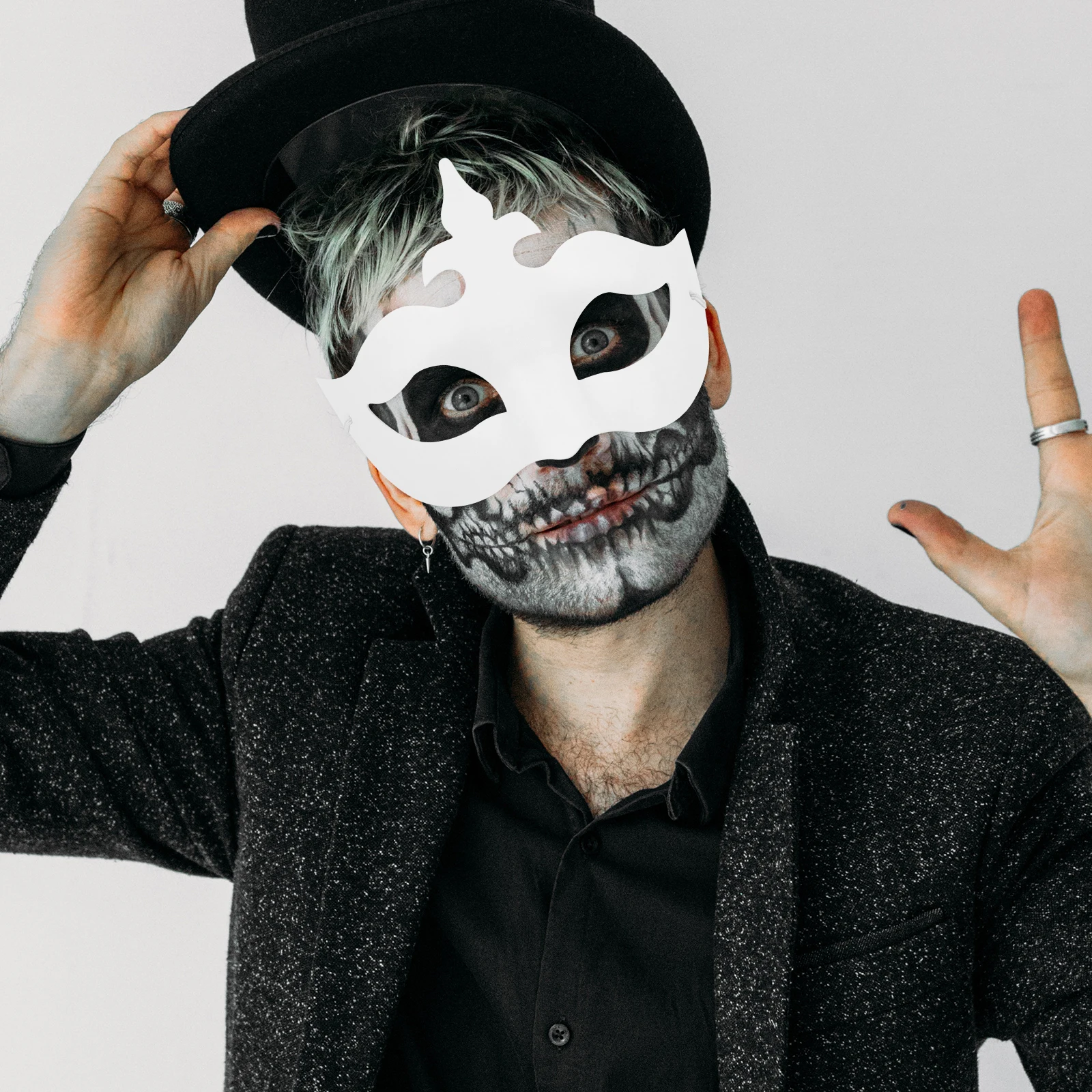 6Pcs Blank White Paper Masks DIY Hand-Paintable Face Masks for Party Masquerade Supplies White Party Mask Paintable Mask