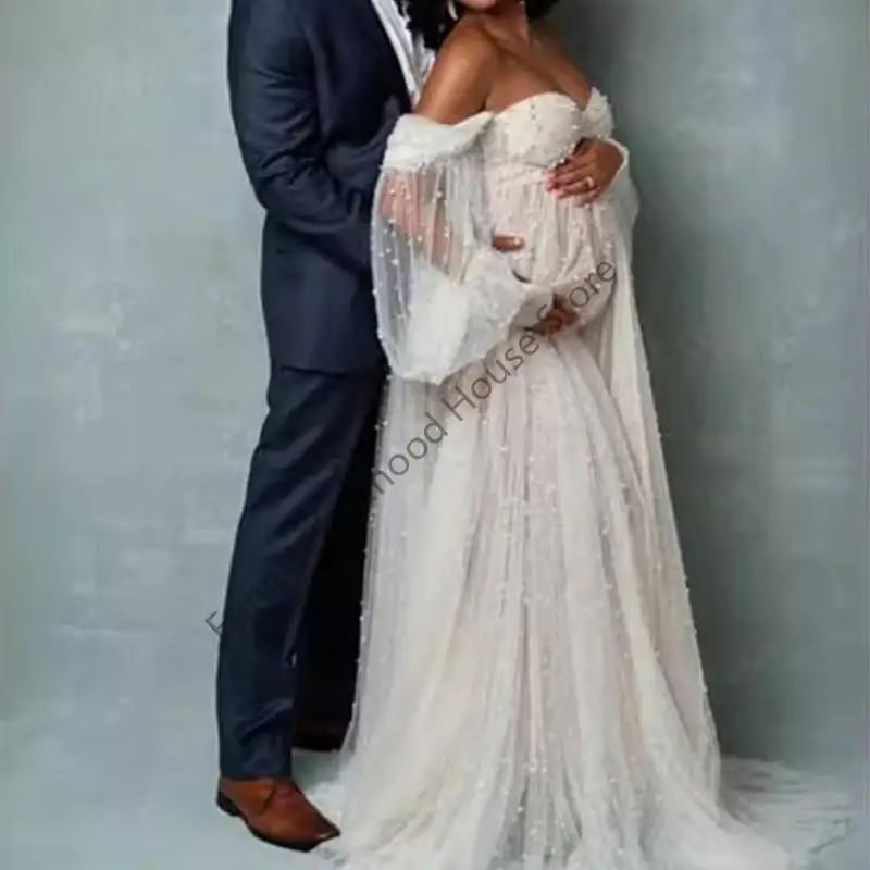 d0la-pregnancy-photography-gown-flowing-hem-design-soft-floor-length-long-dress