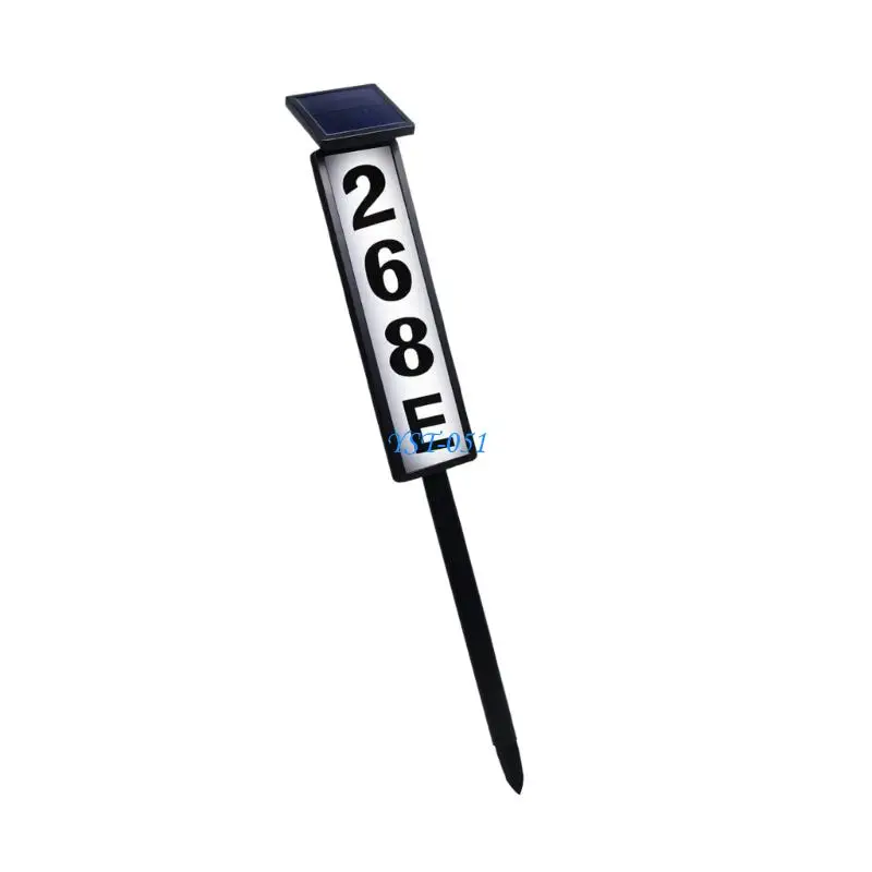 E15A LED House Number Sign ABS Texture Suitable for Yard or Wall Installation Offering Solar Power and 600mAh Battery