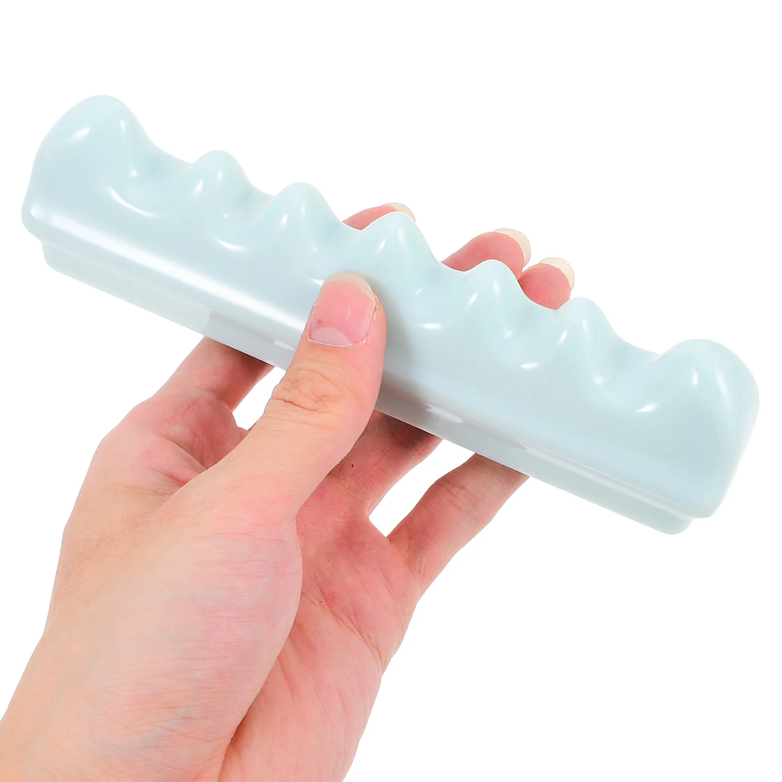 

Ceramic Brush Holder with Imitation Jade Glaze Elegant Design Pen Stand for Writing Brushes Home Office Organization Aesthetic