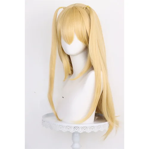 Imagen 2 del producto Death Note MisaMisa Cosplay peluca larga amarilla doble colas Misa Amane Cosplay pelucas de pelo sintético resistentes al calor