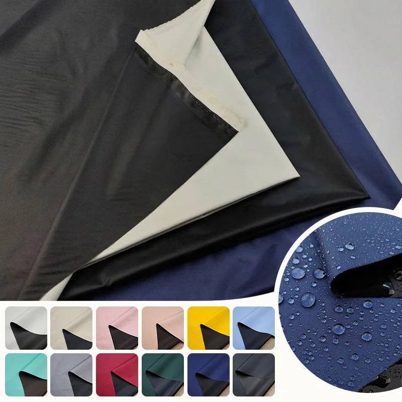Black Coated Waterproof UV Protection Blackout Fabric Rainproof Material For Umbrella Tent Raincoat Canopy Sunshade Cloth