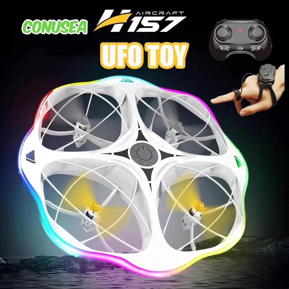 Mini Drone Rc UFO Toy with Led Light Gesture Control 2.4G Radio Controlled Plane Helicopter Dual Mode Airplanes Toys for Boys