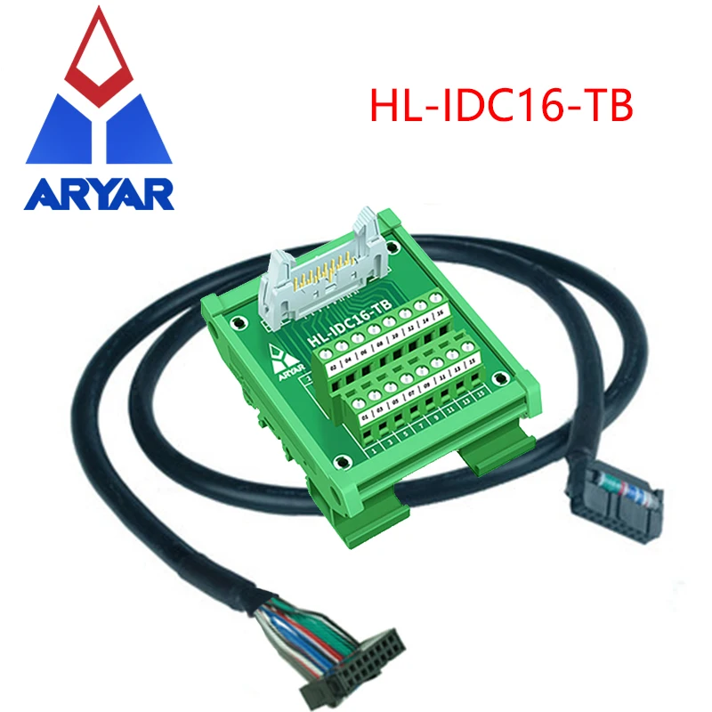 IDC16 Male Turn Terminal Block Breakout Board IDC16 Connector DIN Rail Mounting 2row C45 35mm