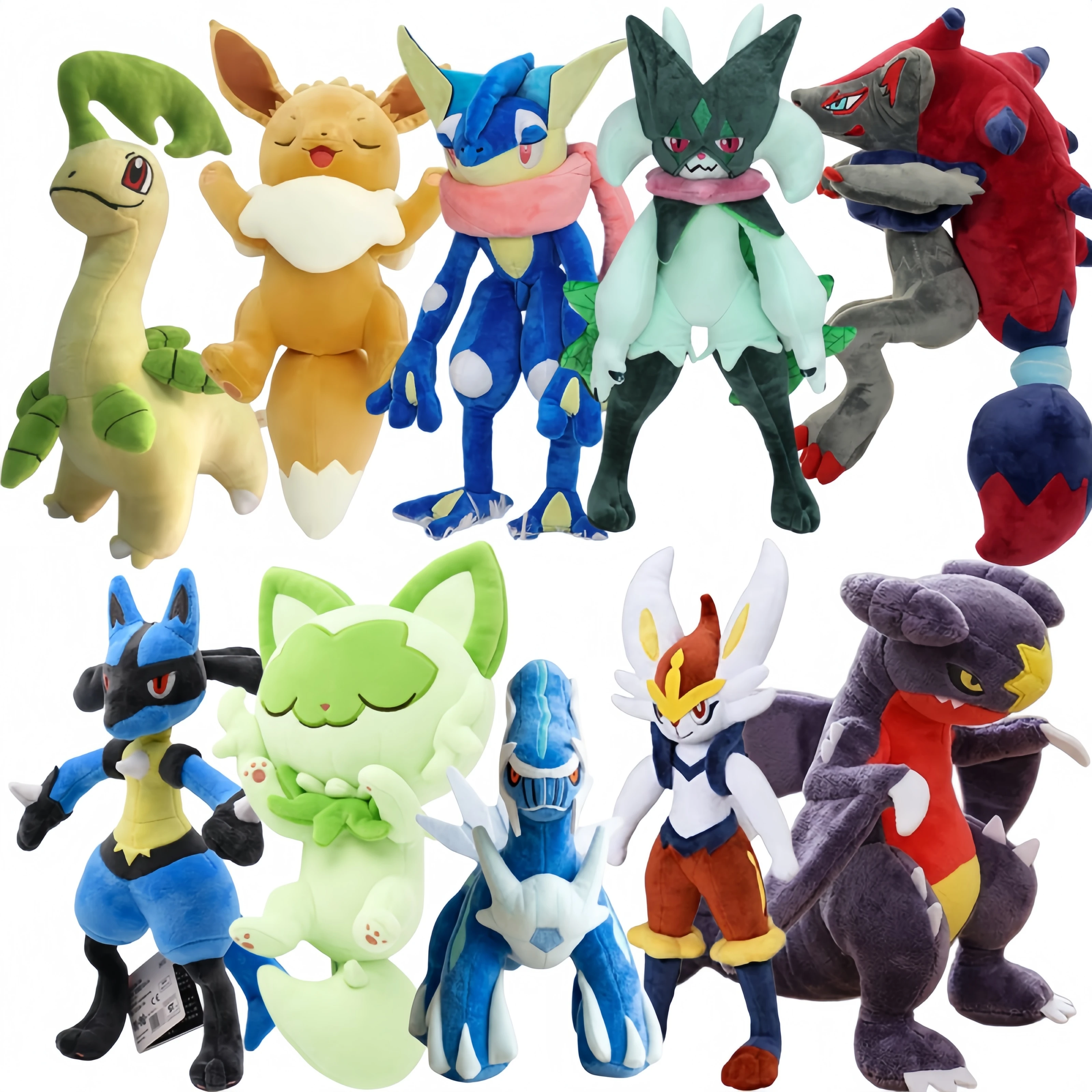 Pokemon Plüschtier Glänzender Glurak Bayleef Eevee Greninja Meowscarada Cinderace Dialga Garchomp Lucario Sprigatito Stoffpuppe