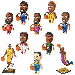 DIY Micro Building Blocks Basketball Player Doll Model Basketball Star Match Assembling Mini Bricks Toys For Kid Collection Gift