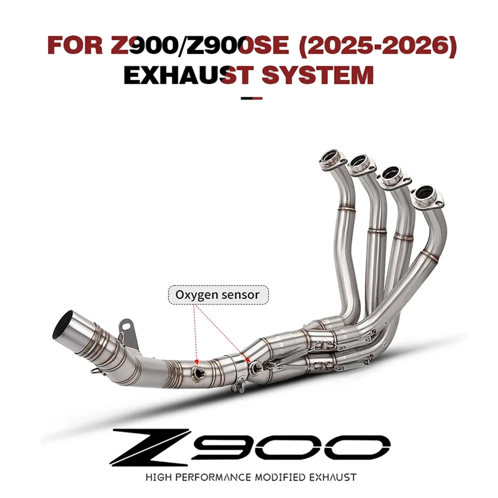 Motorcycle Exhaust Escape For Z900 Ninja 900 Z 900 2017-2026 Stainless Slip On Front Middle Link Pip Fits original and 51mm
