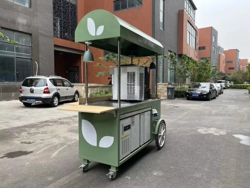 Custom Portable Dessert Cart with Ice Cream Display Counter  Vintage Ice Cream Push Cart for Wedding Party