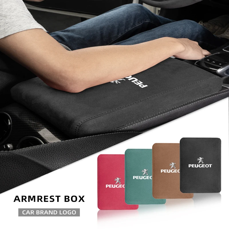 Автомобильные аксессуары, интерьерный замшевый подлокотник, коврик, центральный подлокотник для Peugeot 408 407 508 2008 5008 307 308 3008 206 207 208 107