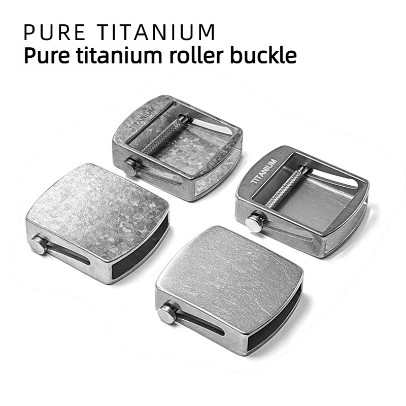 Ultra-Light Rustproof Pure Titanium Roller Automatic Buckle Belt for Men, Outdoor Tactical Belts Infinitely Adjustable 35mm/38mm