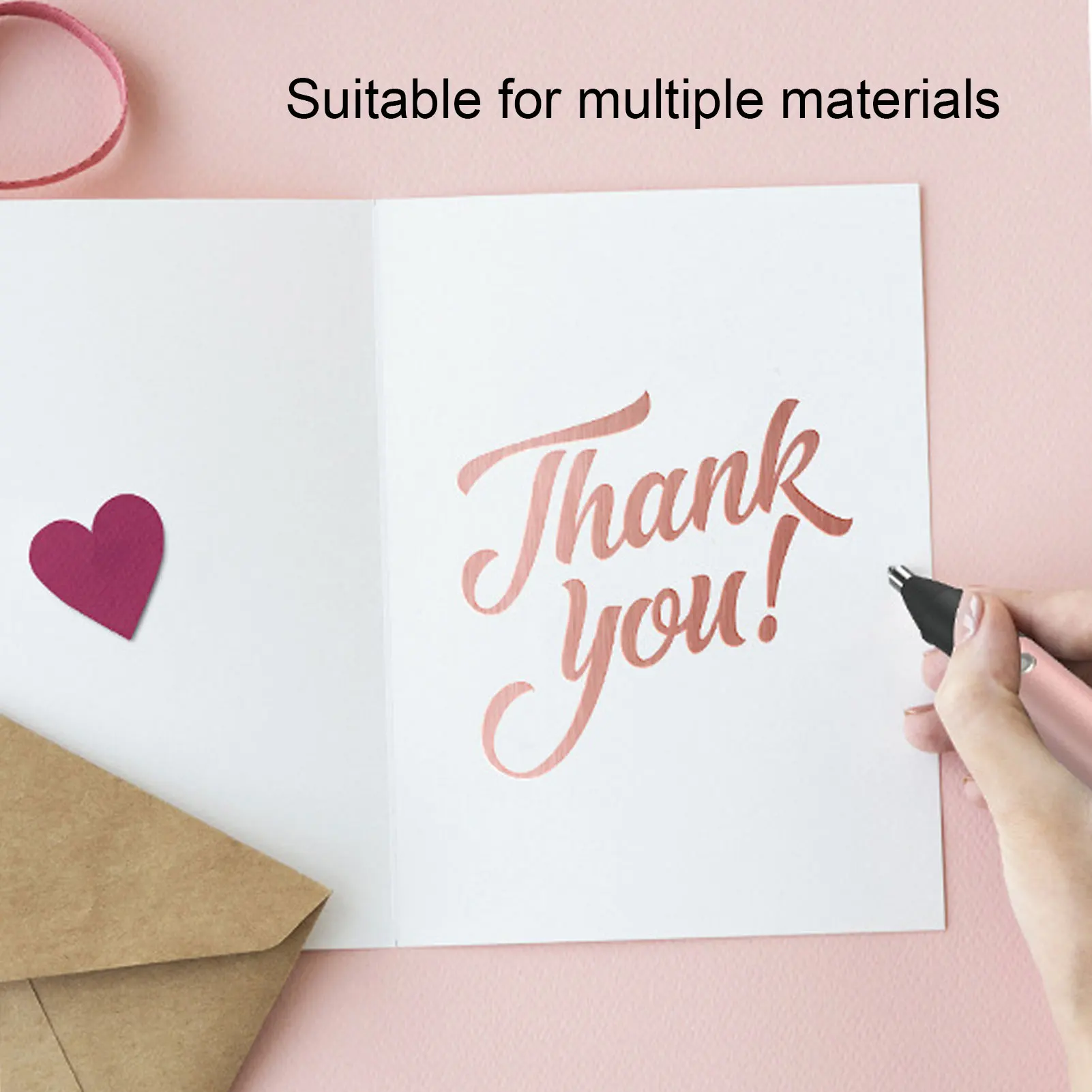 Foiling Pen 2 Heat Activated Foil Rolls Versatile Foil Pen Set USB Rechargeable Aluminum Alloy Handle 4 Tips for Card Making