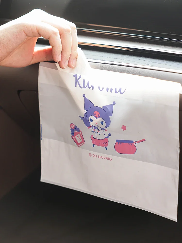 Sanrio hello kitty kantong sampah dispenser Kuromi kantong sampah vertikal desktop meja siswa mobil kartun lucu anime tas penyimpanan