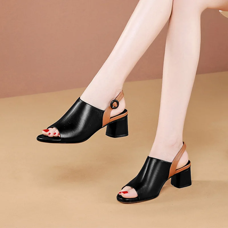 Heeled Sandals Summer Shoes for Women Pumps Peep Toe High Heels Woman Modern Sandal Casual Shoe Buckle Strap Sandalias De Tacón