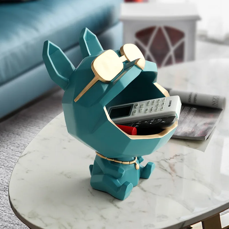 Decorative Resin Art Sculpture Statue Cool Dog Statue Big Mouth Dog Storage Box Home Decorative Gift Decoration