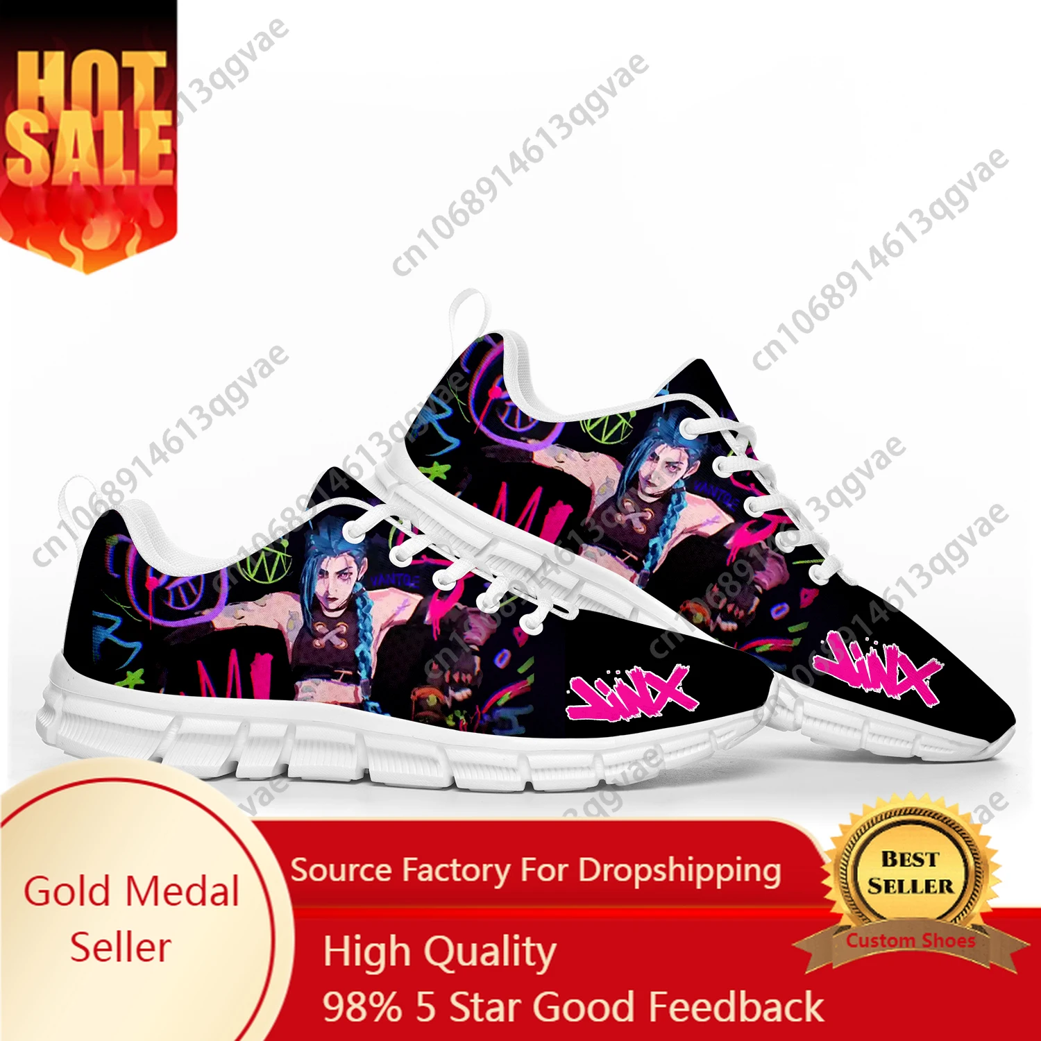 

Anime Game Characters Arcane-Jinx Sports Shoes Mens Womens Teenager Children Customized Sneakers Shoe High Quality Couple Shoes