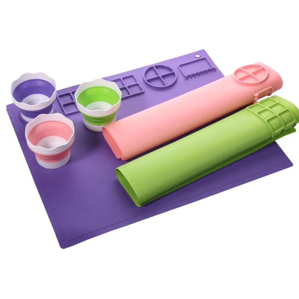 Color Palette Silicone Silicone Painting Mat Crafts Non-Stick Art Silicone Craft Mat Large Art Graffiti Painting Mat Craft Art