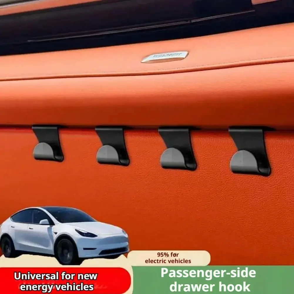 2PCS Car Co-Pilot Glovebox Hooks, Front Passenger Seat Glovebox Storage Hanger for Purse Cable, Glove Compartment Organizer Hook