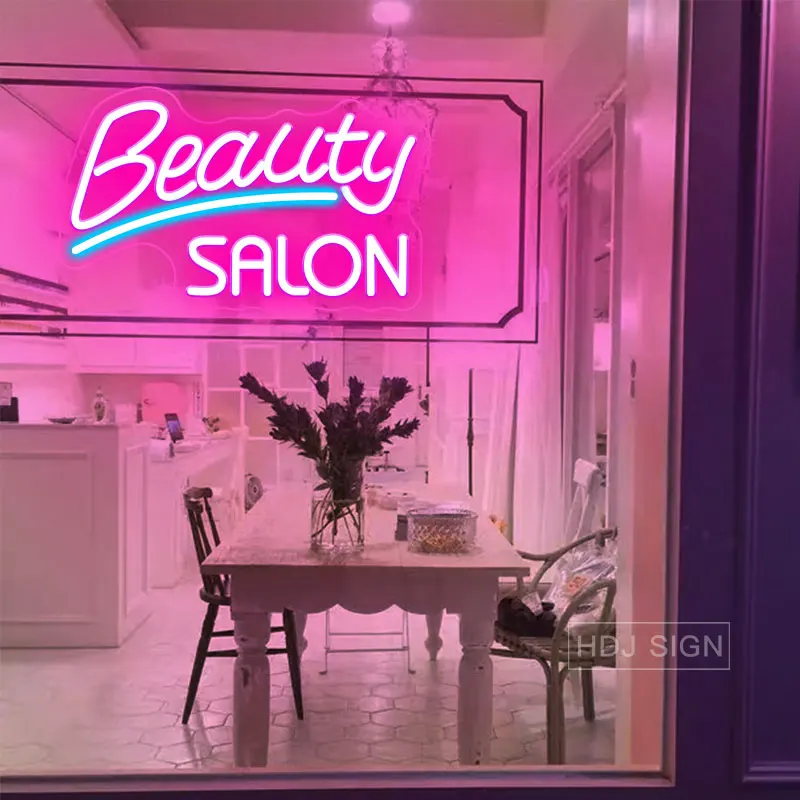 Custom Hair Salon LED Neon Sign For Barber Shop Business Hair Care Cosmetic Shops Room Decoration Scissors Open Logo Neon Signs