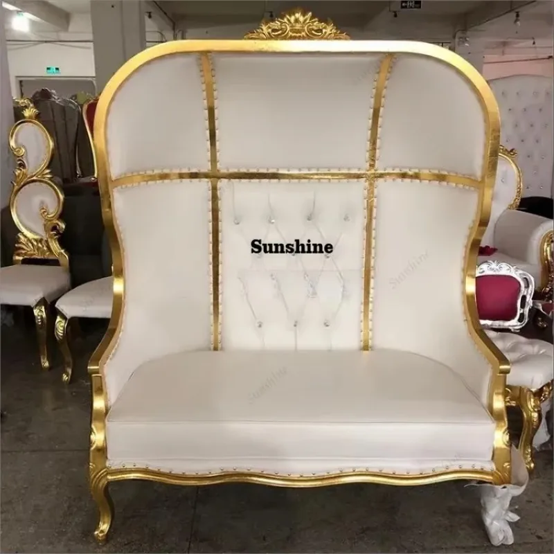 European Modern Style Banquet Wedding Furniture Hotel Luxury Crown Royal Princess High Back Gold Silver Throne Thrown Chairs  FT