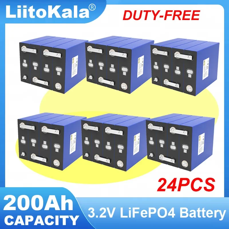 

24pcs 3.2V 200Ah LiFePO4 Battery Lithium iron phosphate batteries For 12v 24v RV Campers Golf Cart Off-Road Solar Wind TAX FREE