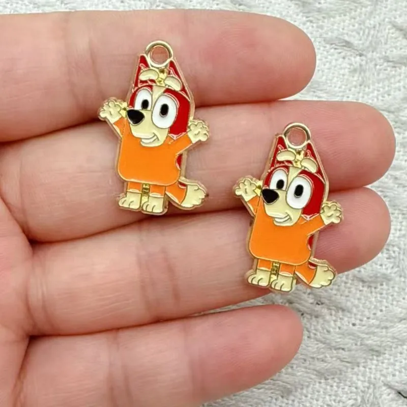 10 Stück Tier-Bingo-Hunde-Dekorationen, niedliche Legierungsanhänger, Anime-Figuren, Kinder-DIY, kreativer Modeschmuck, Accessoires, Geschenk – Detail 3