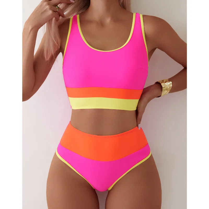 غطاء البطن مثير عالية الخصر البيكينيات النساء ملابس السباحة الإناث لملابس السباحة لباس سباحة مجموعة البكيني بحر بركة السباح