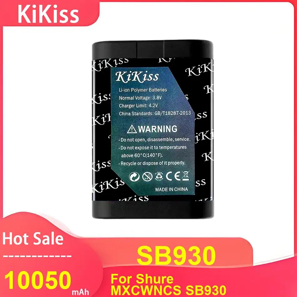 

Аккумулятор KiKiss для Shure MXCWNCS SB930, аккумуляторы SB930 емкостью 10050 мАч
