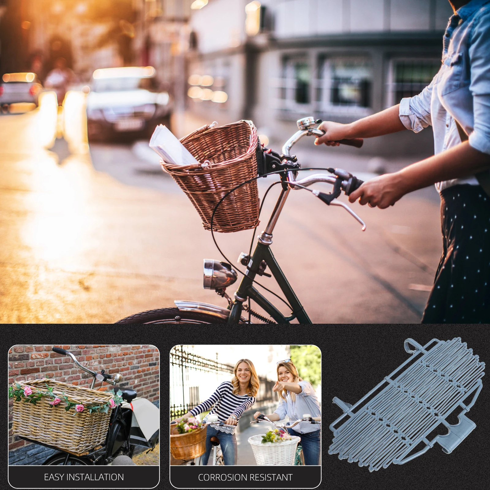

Front Bike Basket Lid Cover 1PC Sturdy Plastic Protector for Cycling Accessories Lightweight Foldable Easy Install Corrosion