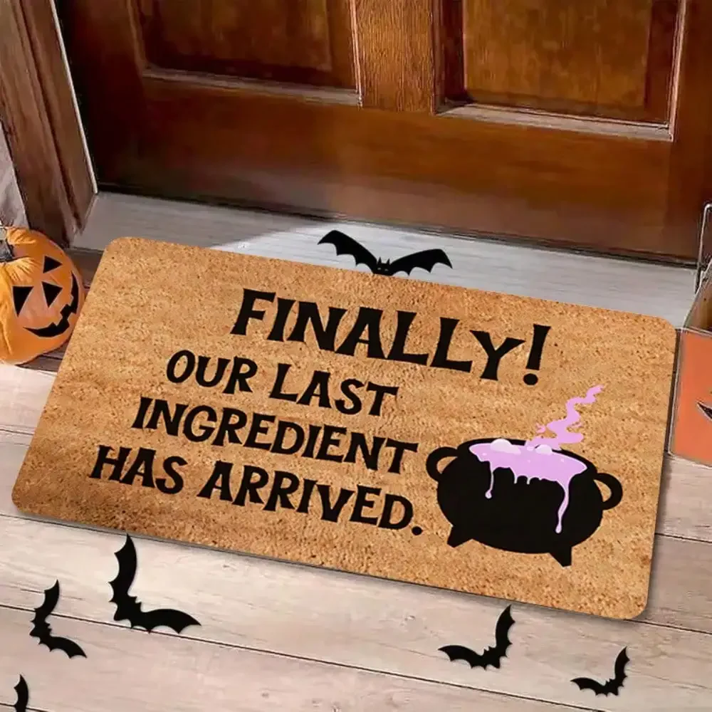 1pc FINALLY Magic Pot Halloween Welcome Mat,Outdoor Fall Decorations For Porch Rugs,Witch'S Cauldron Purple Potion Smoke Pattern, Halloween Decor Outdoor Mat,Door Mat Indoor Entrance, Suitable For Doorway, Kitchen, Living Room, Hallway