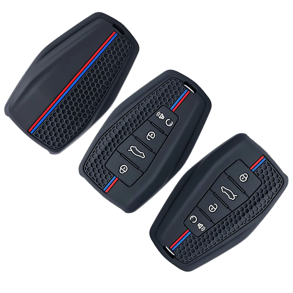 Car Silicone Key Case Cover Holder Chain For Geely Okavango Coolray Atlas Monjaro Tugella Emgrand GT S Proton X50 X70