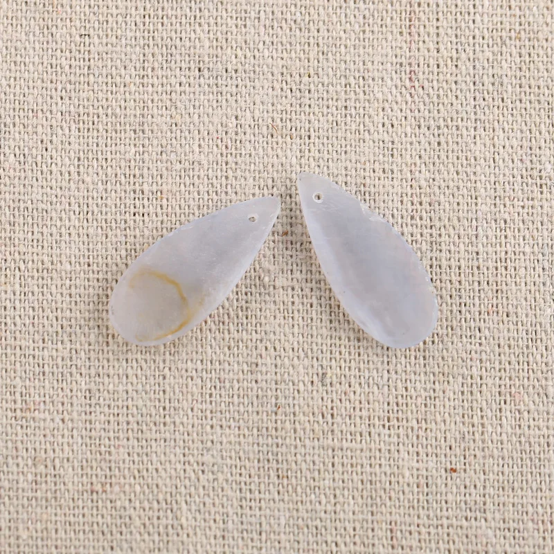 B&F Water Drop Blue Lace Agate Pendant Beads, Handmade Natural stones beads, Polished Stones for jewelry Making Supplies