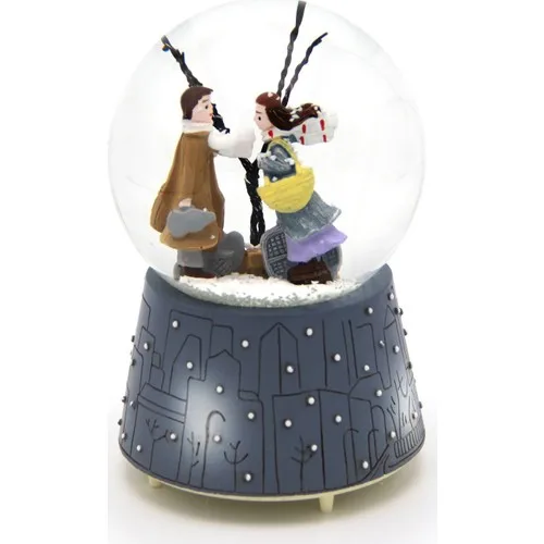 Gift Is Us Winter Tale Musical and Light Snow Globe Medium Size Purple