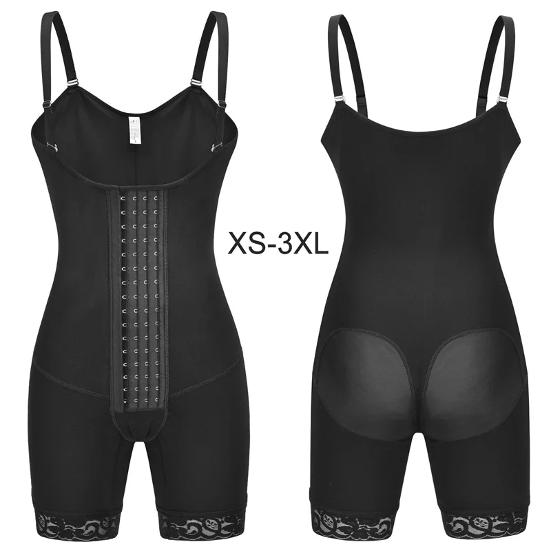 

XS 3X 4X Fajas Colombianas Moldeadoras Post Surgery Compression Garment Open Body Shaper Hook Girdle Shapewear Postpartum Women